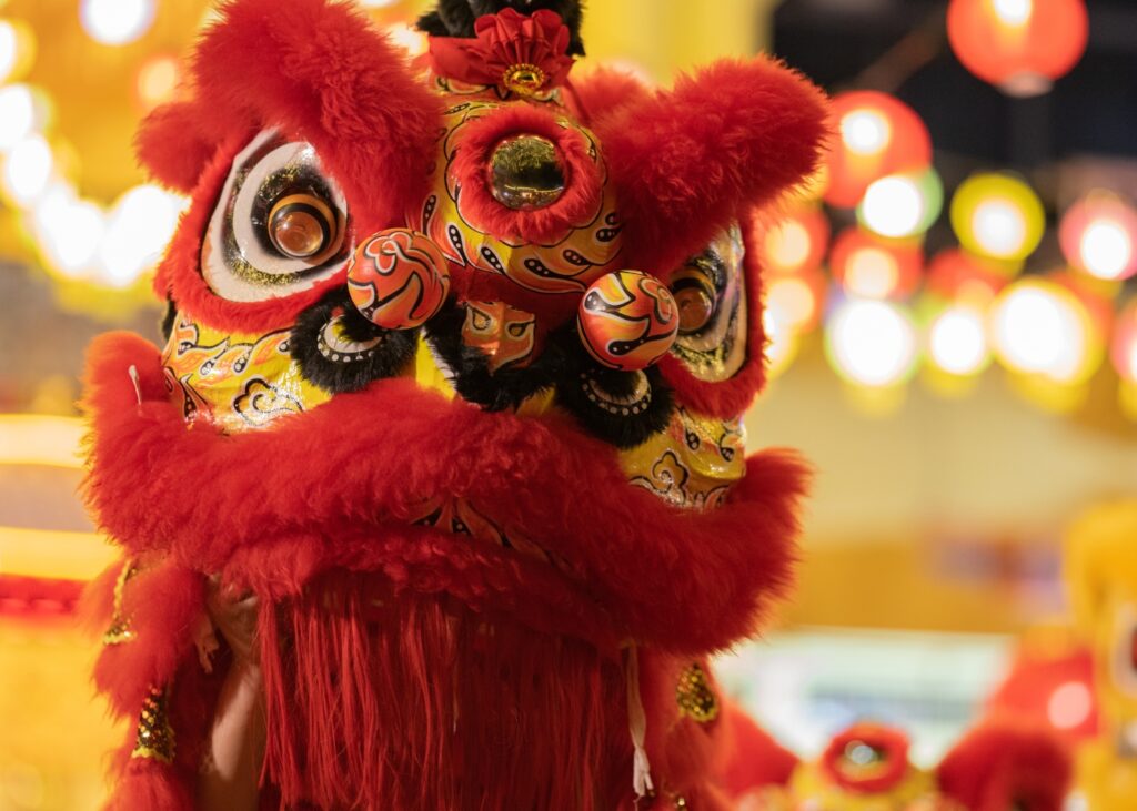 lion dance in china